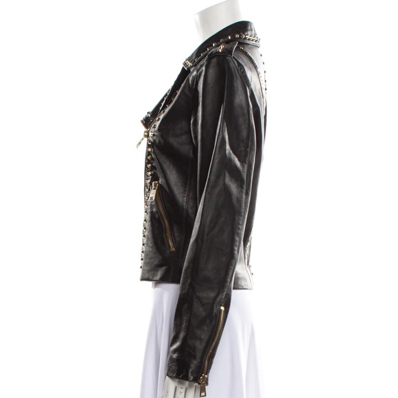 Versace Versus collection gold studded leather jacket size 46 - Picture 5 of 12